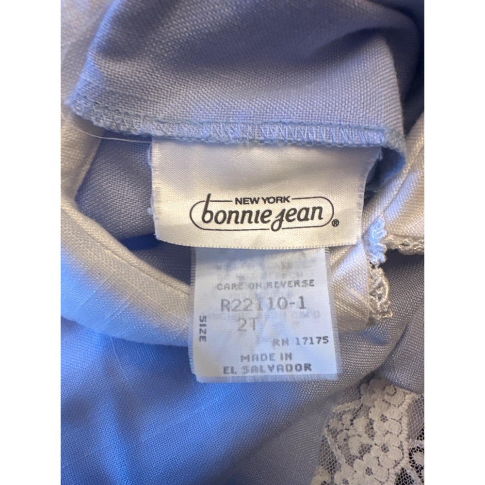 Vintage 90s Baby Girl Dress Bonnie Jean Button Accents Lace Trim Size 2T Sailor - Picture 6 of 6